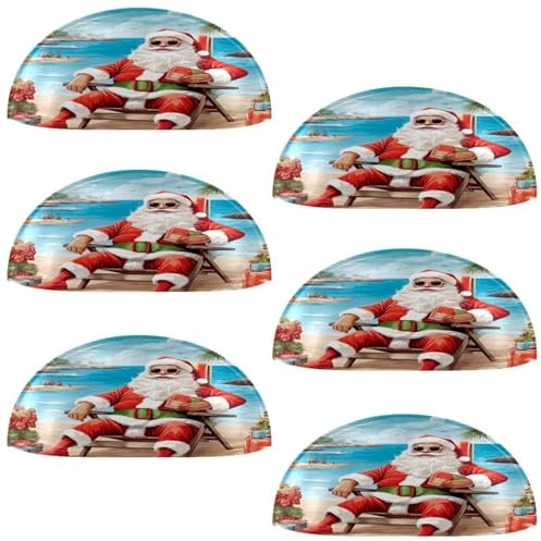 Luoweisi 6 Stück Muschelgriffe, Weihnachtsmann, Strandkorb, Schublade, Ziehgriffe, halbrunde Küchenschranktürgriffe und Knäufe, Möbel, Schrank, Kommode, Griffe mit Schrauben