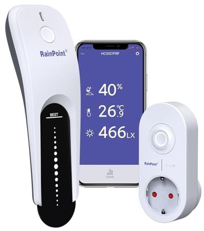 RAINPOINT Capteur d'humidité du Sol Wi-FI avec hub Wi-FI, détection de l'humidité du Sol, contrôle par Application pour l'irrigation Goutte à Goutte