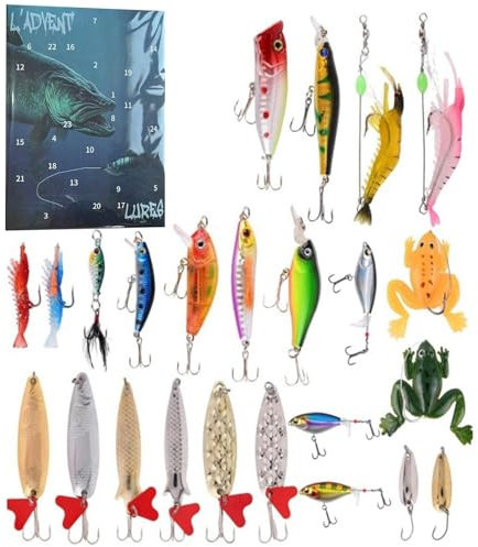 Adventskalender 2024 | AngelköderAdventskalender | 24 Tage AngelköderSet, WeihnachtsCountdownKalender | Weihnachtsüberraschungsgeschenk Für Vater, Opa, brude-r, Freund