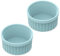Lot de 2 ramequins en silicone de 10 cm - Pour crème brûlée - Passe au four - Bleu clair et blanc