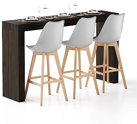 Moderner Hochtisch mit zwei Beinen, 180 x 40 cm, Nussbaum-Finish, Premium-Qualität, hergestellt in Italien