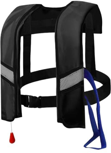 Aufblasbare Lebensjacken für Erwachsene, aufblasbare Schwimmweste, automatische aufblasbare Lebensweste 150n Nylon einstellbare Schnallen Schwimmweste tragbare Wassersportlebensweste für Erwachsene,