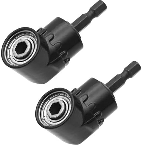 2 Pcs winkelbohraufsatz, winkelschrauber 105, winkelschrauber aufsatz winkelaufsatz für akkuschrauber winkelschrauber vorsatz adapter, winkel bithalter pivot bit holder, flexibler bithalter Schwarz