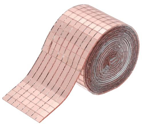 QUARKZMAN 2240 PCS Miroirs En Verre Carreaux De Disco Ball Rose Gold 5x5mm | Autocollants Carreaux De Mosaïque Pour Disco Ball, DIY Craft, Décoration KTV 1 Feuille