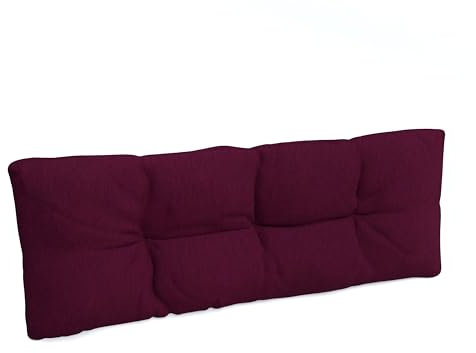 POKAR Cuscino-schienale Imbottito 120x40cm per Divano da Giardino, fodere asportabile e lavabile, Spalliera per Bancali, Interno ed Esterno, DYI - fai da te, senza Pallet, Viola
