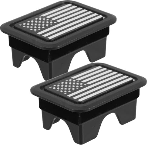 PAMINGONO 2 Stück Abs Anhängerschutz für RAM Patriotische Staubdichte Heckklappenloch Abdeckungen Robuste Bed Rail Stake Pocket Schutz für Ladefläche