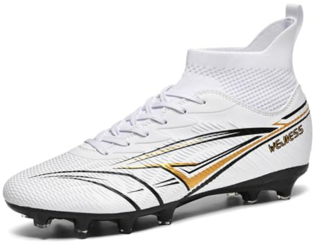 WEJIESS Fußballschuhe Herren High Top Jugendliche Athletics Trainingsschuhe Outdoor Sport Professionelle Kinder Fussballschuhe Kunstrasen Football Shoes Fußball Stiefel Unisex