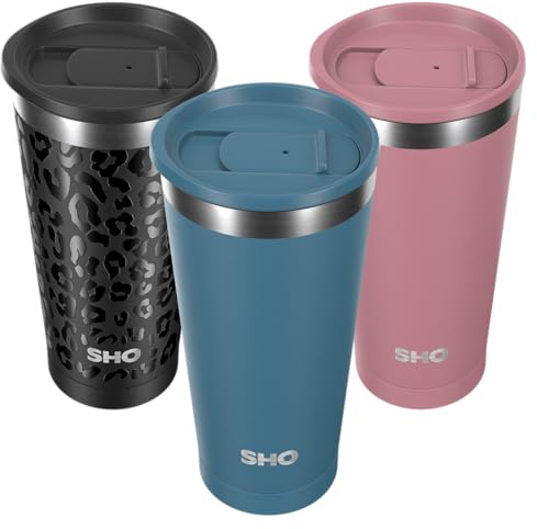 SHO Calix Insulated Stainless Steel Coffee Cup (Petrol, 500ml)