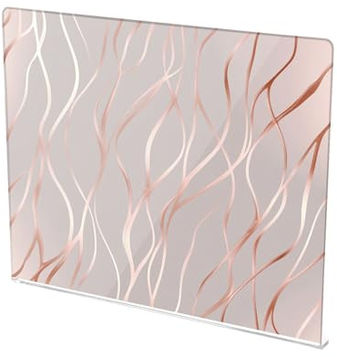 Acrylic Countertop Cutting Board Anti-Slip Over The Counter Cutting Boards Home Decor Rose Gold Wavy Lines