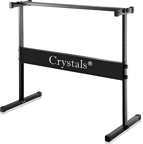 Denny International Crystals Keyboard Stand Adjustable X Frame Heavy Duty – Portable Foldable Piano Stand for Digital Keyboards & Synthesizers with Non-Slip Rubber Feet, Full Size Support