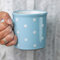 City to Cottage® - Keramik XXL Becher 500 ml | Kaffeebecher | Hellblau und Weiß | Polka Dots | Handgemacht | Keramik Geschirr | Große Tasse
