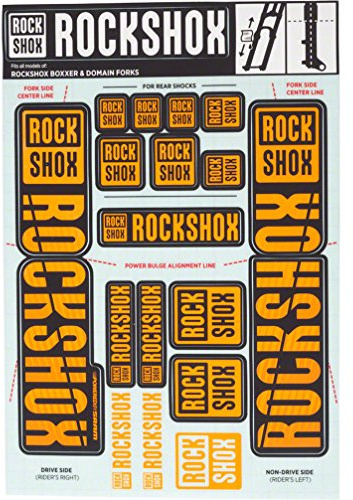 RockShox Decal Kit 35 mm Neon Orange Boxxer/Domain Dual Crown 11.4318.003.517 Replacement Orange, Standard