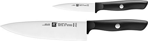 Zwilling 38590-004-0 - Juego de 2 Cuchillos, Acero Inoxidable, Color Negro, 32 x 10 x 3 cm