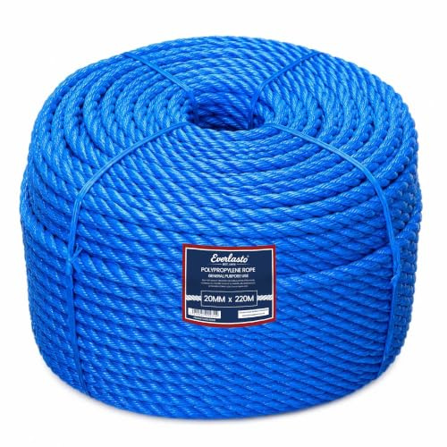 220M TRADE COILS EVERLASTO BLUE POLYPROPYLENE POLY ROPE 6MM 8MM 10MM 12MM 14MM (20MM)