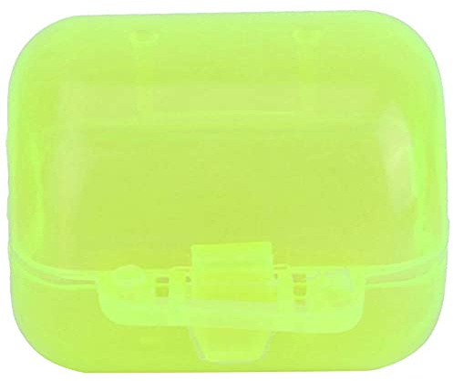 50 Stücke Kunststoff Angelhaken Box Clamshell Fluorescent Yellow Squid Köder Haken Box Abdeckung Fall Angelzubehör Angelgerät Box(Mittel)