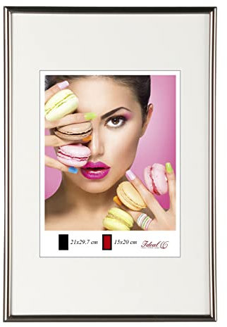 IDEAL TREND Photo Style Kunststoff Bilderrahmen Fotorahmen Wanddeko Collage Foto Poster: Farbe: Stahl | Format: 50x70