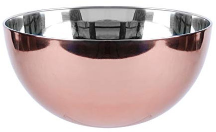 GK Global Kitchen Rose Gold Stainless Steel Mixing Bowl Copper Effect 19cm/24cm Salad Mixing Baking Cooking Serving Snacks Fruit Bowl (19cm)