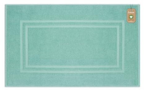 Lavea® Badematte 50x80 cm – Eisgrün | Badezimmerteppich 100% Baumwolle, 800 g/m², saugstark, Badteppich, Badvorleger für Badezimmer – Frottierserie Bali