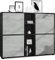 Vladon Highboard Cuba V3, Made in Germany, Schwarz matt/Beton Oxid Optik - Moderne Anrichte mit 12 Fächern (130,5 x 105,5 x 35,5 cm)