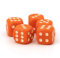 16mm W6 Würfel orange/weiß - Made in Germany! - 5Stk