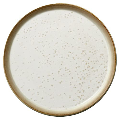 BITZ Teller, Kuchenteller, Dessertteller aus Steinzeug, 21 cm im Durchmesser, Creme/Creme
