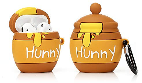 ZAHIUS Custodia in Silicone per Airpods Cover Divertente Compatibile per Airpods 1 e 2 [Design con Bottiglia in Scatola][Miglior Regalo per Ragazza] (Hunny Pot)