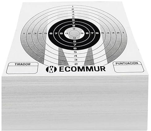 Pack de dianas de competición (500 Unidades) para Tiro Deportivo | Ideal para Practicar con Pistolas, escopetas de balines y Rifles de precisión. Tamaño Universal: 14x14
