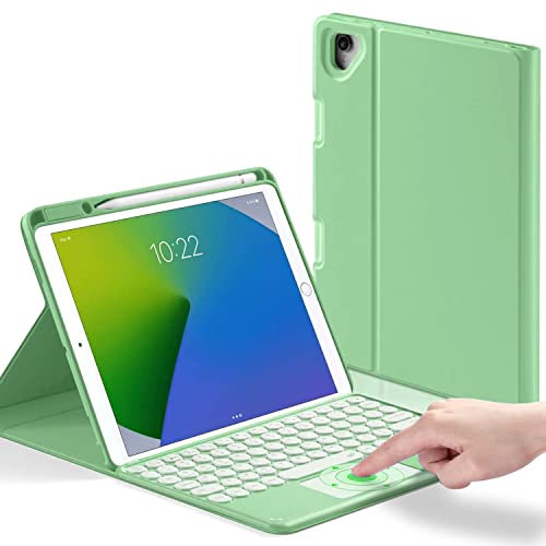 YMXuan Touchpad Keyboard Case for iPad 9.7-inch (6th Gen 2018 /5th Gen 2017)-iPad Pro 9.7 inch-iPad Air 2,Protective Cover,Detachable Wireless Keyboard with Trackpad,Bulit-in Pencil Holder (Green)