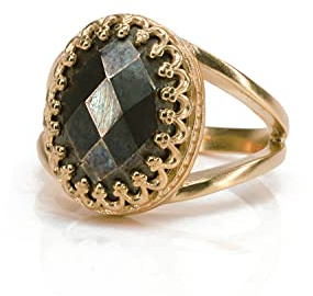 Double Band Pyrite Stone Ring - Custom Rose Gold Rings for Women - Oval Ring for Engagement, Wedding, Fashion, Promise, Gift for Her Birthday, Anniversary, Holidays - All Ring Size Available