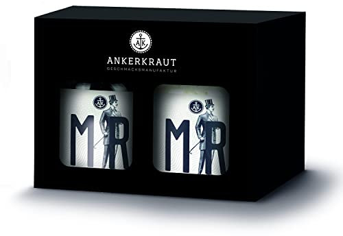 Ankerkraut Hochzeits-Box, Salz + Pfeffer als Geschenk, im Korkenglas (Mr. & Mr.)