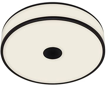 BRILONER - LED Deckenlampe mit Doppelring, neutralweiße Lichtfarbe, 18 Watt, 2200 Lumen, LED Lampe, Deckenleuchte, Wohnzimmerlampe, Schlafzimmerlampe, Küchenlampe, 38x9,5 cm, Schwarz