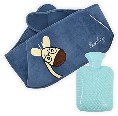 Hot Water Bottles with Fleece Waist Cover PVC Hot Water Pouch Retains Heat Up to 8 Hours Keep Warm and Relaxing Pain Relief for Neck, Back, Shoulder and Waist