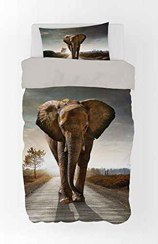 Aymax Bettwäsche Set mit Elefant 135x200 cm (80x80 cm)