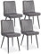 TUKAILAI Esszimmerstühle 4er Set aus Samt, Küchenstuhl Polsterstuhl Wohnzimmerstuhl mit Rückenlehne Gepolstertem Sitz Metallbeinen, Freizeitstuhl für Küche Esszimmer Wohnzimmer Restaurant, Grau