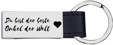 Schlüsselanhänger Du bist der Beste Onkel der Welt mit Gravur aus Edelstahl Geschenk Onkel Anhänger für Geburtstag Geschenk-Idee Hab dich lieb Aufmerksamkeit Verwandte Verwandtschaft