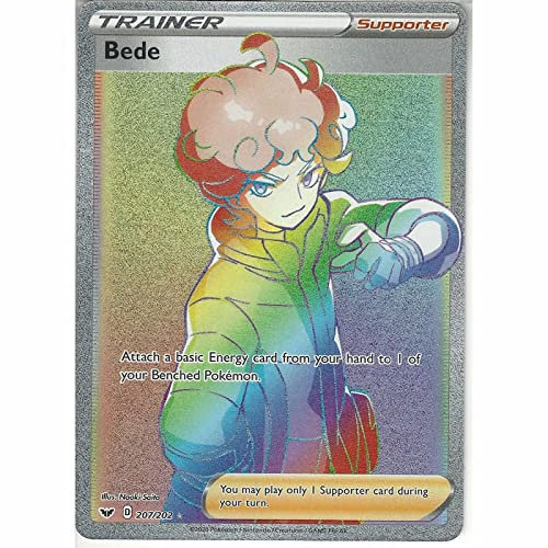 Bede 207/202 Secret Rare Pokemon Karte (Schwert & Schild) + TitanCards® Toploader
