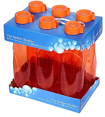 6pCS x Leakproof Water Bottle 950ML Orange – Perfect Opening for Easy Fill BPA-Free Simple Modern Food Grade Reusable Bottle Stain and Smell Resistant Plastic Juice Container Oasis Bottles