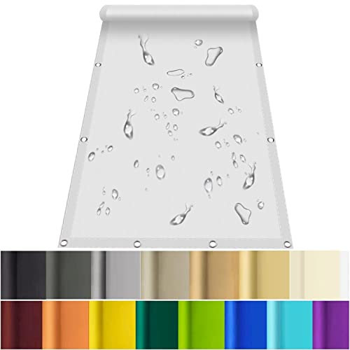 Sonnensegel Rechteckig 1.8 x 5 m Wetterschutz Outdoor Wetterbeständig Segeltuch Pergola mit Ösen für Balkon Terrasse Garten, Weiß