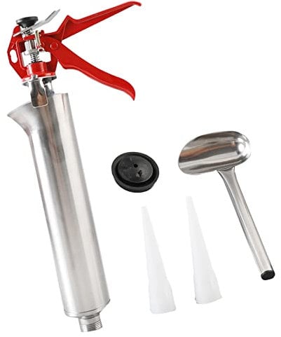 MECCTP Mörtelspritze, Fugenpistole Für Mörtel, Tragbarer Mörtelpresse, Mörtelpistole Kompressor, Betonspritze Mit 2 Düsen Und 1 Dichtungsring - Edelstahl Handmörtelpumpe Zum Abdichten