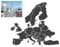 Generisch Europa Kompass Aufkleber (RPT 53) (9cm, dunkelgrau 7/1) - Wasserfest, UV beständig