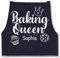 Schürze - Backschürze Damen Frauen - Baking Queen I Backkönigin mit Name I Geschenk Hobby Bäckerin I Backen Geschenkideen - 85x69 - Navy Blau - backkönigin-schürze bäckerschürze back