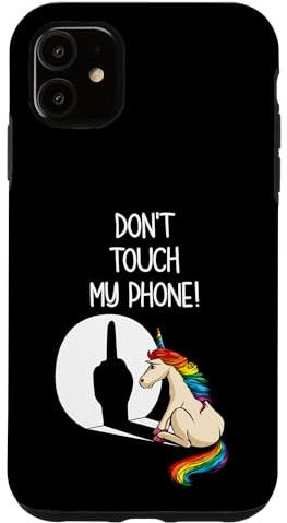 Einhorn Handyhülle Lustiges Einhorn Dont Touch My Phone Hülle für iPhone 11