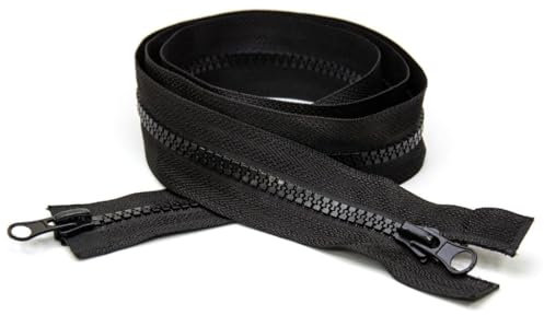 1 Stück Reißverschluss in Schwarz 70 cm, Langer Spiralreißverschluss, #8 Reißverschluss, Nylon Reißverschlüsse, 2 Wege Teilbar Schwarze Reissverschluss, Für Jacken, Mantel, Taschen