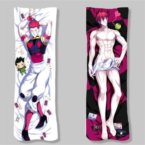 Xingbiyou Seitenschläfer Kissenbezug, Hunter×Hunter Cosplay Atmungsaktiver Kissenbezug Pfirsichhaut Velour mit Reißverschluss (E, 150x50cm)
