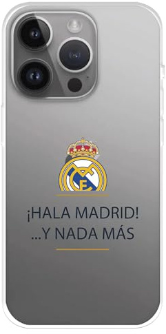 Schutzhülle für iPhone 15 Pro Max von Real Madrid, transparent zum Schutz Ihres Handys, flexible Silikonschicht mit offizieller Lizenz von Real Madrid