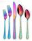 Royal Shang Youpin Vintage Tallado Cocina Cubiertos De Acero Inoxidable Vajilla Cubiertos Cuchillos Tenedores Cucharas Juego De Carne Para El Hogar Cuchillo Cuchara De Postre (Arcoíris,5 piezas)
