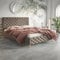 MOTIVENA Gloria Chesterfield Bett 160x200, Polsterbett 160x200 mit Füßen, Polsterbett 160x200 ohne Bettkasten, Polsterbett 160x200 Samt, mit Lattenrost, mit Kopfteil, ohne Matratze, Braun Taupe