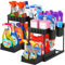Snarflun Organizador Bajo Fregadero 2 Niveles Deslizante Under Sink Organizer con 4 Ganchos y 2 Cesta Colgante Extraíble Organizador baño Estanteria Cajon para Cocina Baño