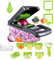 16-in-1 Multifunctional Vegetable Chopper & Slicer - Adjustable Mandoline Dicer, Manual Onion Chopper with Storage Container for Effortless Slicing, Dicing, and Grating of Veggies & Fruits (Grey)