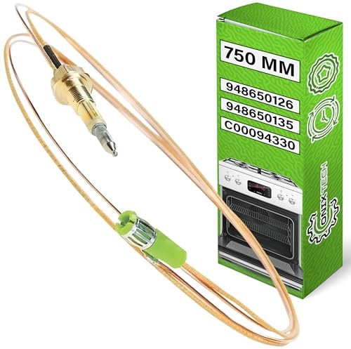 Termocupla para Cocina de Gas con Horno 750 mm con Código Original 948650126 948650135 para Smeg C00094330 para Ariston para Indesit para Hotpoint - Garantía de 5 Años - ONIX TECH